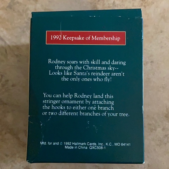 Vintage 1992 “Rodney Takes Flight” Hallmark Collector’s Club Member Ornament Box - Picture 10 of 14